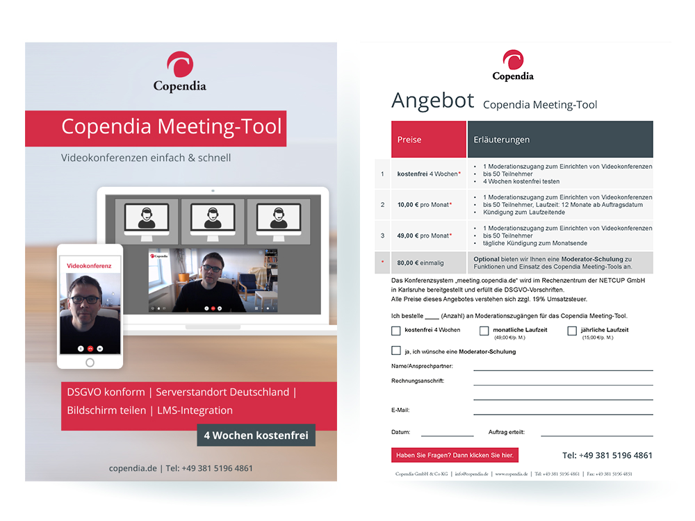 Copendia Meeting Tool Bestellformular
